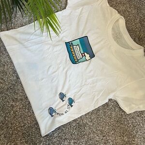 Kids White Graphic T-Shirt